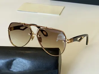 2021 Trendy Oversize Maybach Solbriller Kvinder Luksus Mode Gradient Uindfattede Skyggefuld Kæmpe Metal Ramme Square Solbriller Mænd