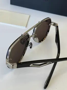 2021 Trendy Oversize Maybach Solbriller Kvinder Luksus Mode Gradient Uindfattede Skyggefuld Kæmpe Metal Ramme Square Solbriller Mænd