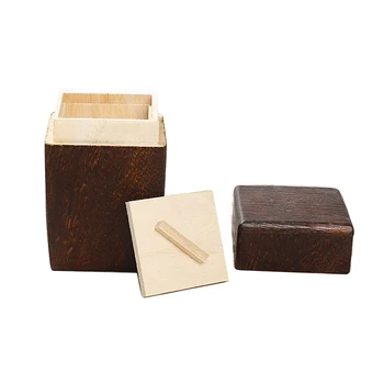 Håndlavet Træ-Te Opbevaringsboks Bærbare Rektangel Form Håndlavede Naturlige Te