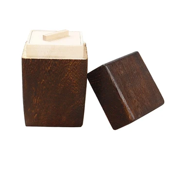 Håndlavet Træ-Te Opbevaringsboks Bærbare Rektangel Form Håndlavede Naturlige Te