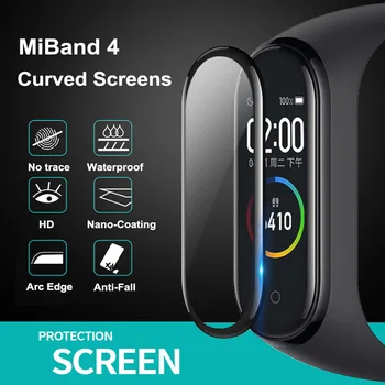 9D Beskyttende Film Glas til Xiaomi Mi-band 4 5 6 Fuld Dækning for Mi band5 Smart Urrem Blød Skærm Protektor Til Mi Band Sag 88427