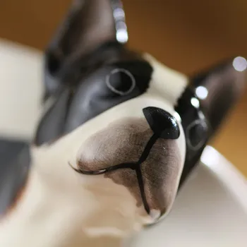 2019 Nye Kreative Sort Boston Terrier Keramisk Kop 3D-Tegnefilm håndmalede Dyr Kop Hund Og Kreativ Gave