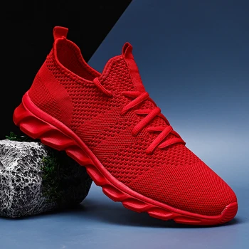 Nye sneakers til mænd lys casual sko mesh stor størrelse 47 red sommer mode, billige, af høj kvalitet, åndbar par kvinders sko 88964
