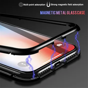Tilbage Hærdet Glas + Magnetiske Adsorption Metal Case til IPhone 11 Pro Max X XS-XR 6 6s 7 8 Plus SE 2 2020 Magnet Cover 892