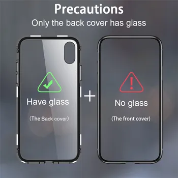 Tilbage Hærdet Glas + Magnetiske Adsorption Metal Case til IPhone 11 Pro Max X XS-XR 6 6s 7 8 Plus SE 2 2020 Magnet Cover