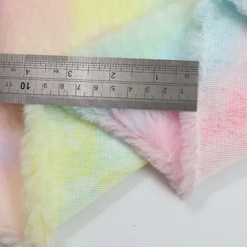 Rainbow Gradient Faux Pels, Plys Stof DIY Patchwork-Syning Tøjet Indretning Håndlavet Håndværk Toy Tilbehør Leverer 45x75cm