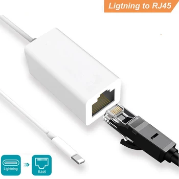 100Mbps Netværk Lightning Kabel til RJ45 Ethernet-LAN Kabelført Netværk Adapter Oversøiske Rejser Kompakt Til iPhone 12/X/8/iPad-Serien