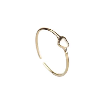 LouLeur Enkel Søde 925 Sterling Sølv Ring i 18K Guld Hjerte Ringe Til Kvinder Ring 2021 Tendens Sølv 925 Smykker Mode Dagligt 90426