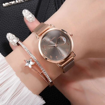 Kvinder Se Mesh Bælte Ultra-tynde Damer Quartz Armbånds Ur Armbånd Sæt Mode Luksus Armbåndsure til Kvinder Reloj Mujer 2021