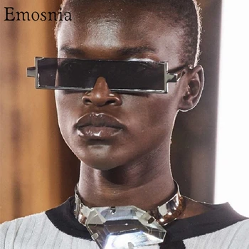 2021 Fashion Lille Rektangel Personlighed Solbriller Kvinder Mænd Et Stykke Linse Mærke Kvadrat Sol Briller Nuancer Kvindelige Part UV400 93