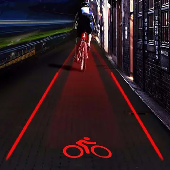 Hot LED Cykel Lys Nat-2 Laser+5 LED Bageste Cykel Cykel Hale Lys Stråle Sikkerhed Advarsel Rød baglygte Vandtæt 