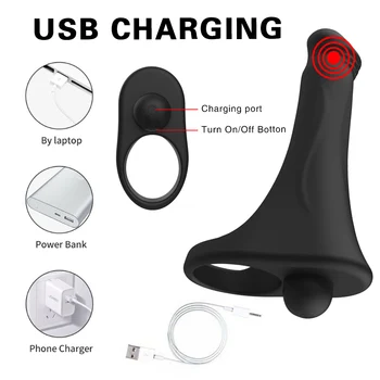 Remote Control Strap On Penis Vibrator Dobbelt Anal Sex Legetøj Til Par, Vibrerende Penis Ring-Penis Erektion Skeden Plug