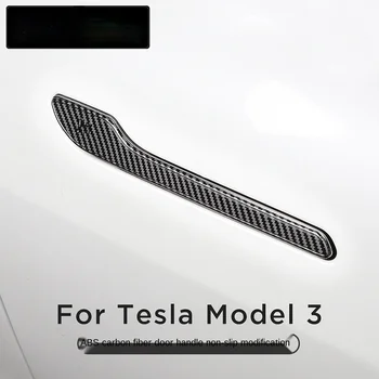 Bilens dørhåndtag Wrap Dække For Tesla Model 3 2010 at 21 Tilbehør Carbon Fiber ABS Protector Mærkat Model3 Model Y Tre Nye