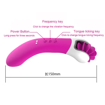 Rotation Dildo Vibratorer Oral Sex Tungen Slikke Toy Seksuel Wellness-G-Spot Massage Kvindelige Klitoris Stimulator Sex Legetøj til Kvinder