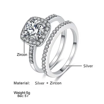 CC Par Ringe Til Kvinder Sølv S925 Cubic Zirconia Sæt Ring Bryllup Engagement Brude Fine Smykker Tilbehør CC2384 95027