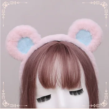 Hånd-lavet plys bjørn øre hårbånd, brun bjørn karry Japansk KC lolita lolita hovedklæde jk 9517