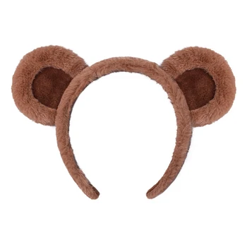 Hånd-lavet plys bjørn øre hårbånd, brun bjørn karry Japansk KC lolita lolita hovedklæde jk