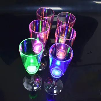 6stk LED Lys Glas Champagne Fløjte ' s Cocktail Blottere Kopper til Bar Party Night Club Drink Bryllup julefrokost D 9577
