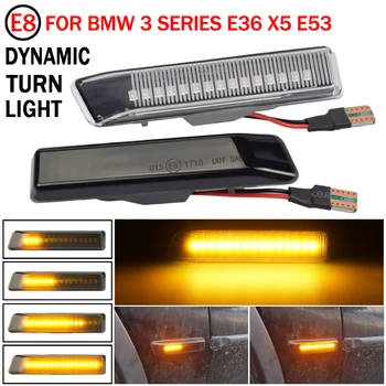 2stk Dynamisk LED-Blinklys sidemarkeringslys blinklys Lampe Til BMW Serie 3 E36 X5 E53