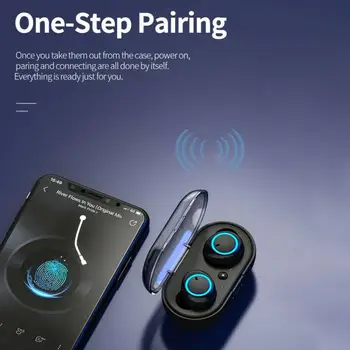 Y50 TWS Bluetooth-Hovedtelefoner Trådløse Hovedtelefoner Stereo Headset Sport Earbuds Mikrofon Med Opladning Boks Til Smartphone 9665