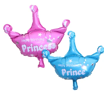 5pcs mini Gold Crown Folie Balloner Prins, Prinsesse, Baby Shower 20 1st Fødselsdag coroa Party Dekorationer voksen globos