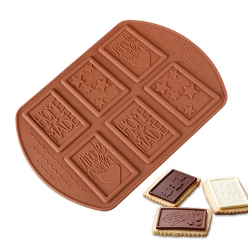 Chokolade Skimmel Silikone Non-stick Vafler Mould Elsker Star Shape 3D Fondant Kage Udsmykning DIY Candy Bar Bagning Værktøjer 9759