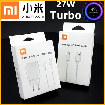 EU Xiaomi Mi 9 SE Opladeren 27W Originale Turbo Charge Power Adapter USB Type C 3A Kabel Til Redmi Note 8 9 8 Pro Mi 9-Max 3 Mi CC9