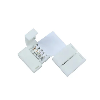 10stk L-Figur 5 Pin RGBW Stik 10mm Højre Vinkel Hjørne Solderless Stik-Clips Til 5050 LED lysstofrør til Strip