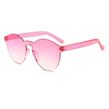 Rammeløse Candy Farve Kvinder Solbriller Gennemsigtig Retro Briller All-in-one Marine Solbriller Kørsel Udendørs Briller