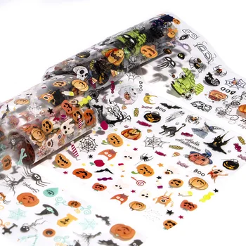 10x Nye År Design Manicure, Udsmykning Holografiske Farverige Blomster Stickers på Negle Folie Transfer Manicure stjernehimmel Papir
