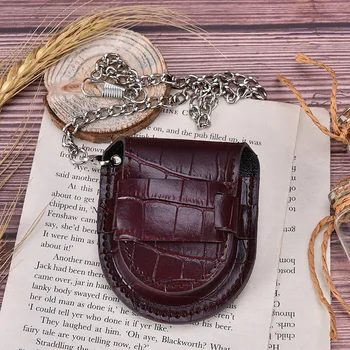 1PC brun vintage pu læder kæde lommeur indehaveren opbevaring tilfælde, box pouch taske Nye Mode