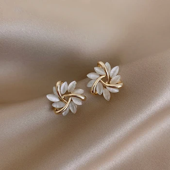 Koreansk hot salg af fashion smykker er snoet blomst opal øreringe elegant kvinders daglige alle-match øreringe 99495
