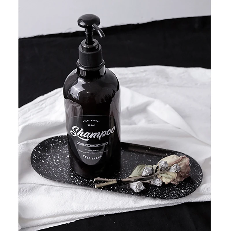500ml brun shampoo genpåfyldelig flaske bodyshampoo tryk på flaske, badekar vask genopfyldning badeværelse tom af flasker # / Home Storage & Organisation - www.2convert.dk